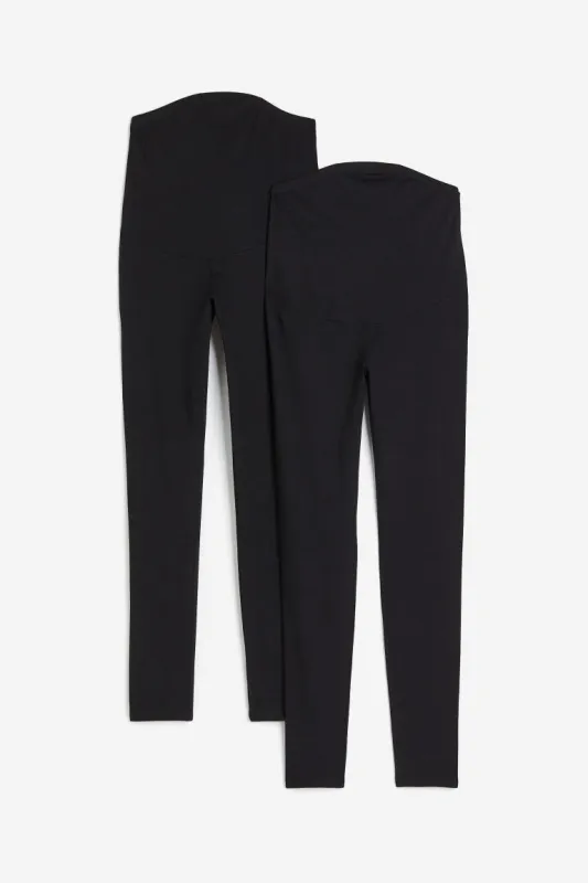 H&M - MAMA 2-pack jersey leggings - Black sold by H&M