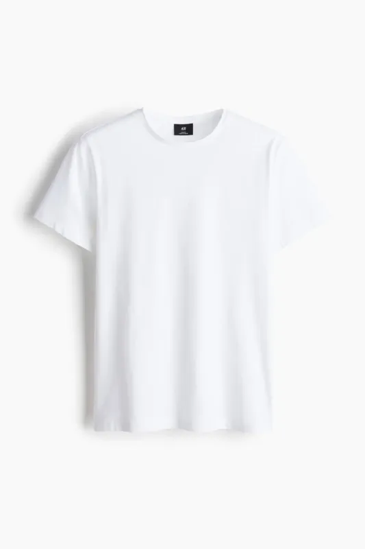 H&M - Slim Fit T-shirt - White sold by H&M