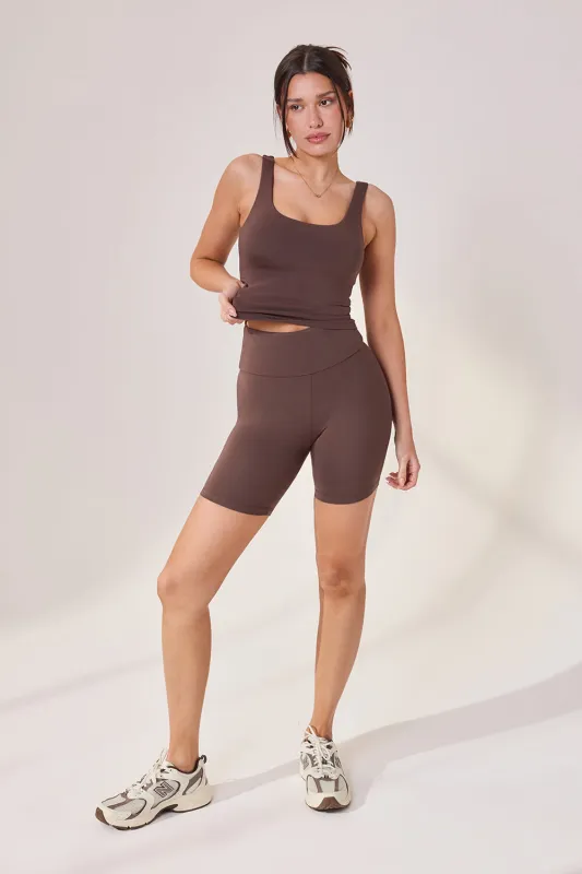 Lightweight Everyday 6 Inch Cycling Shorts - Espresso Brown sold by LOVALL