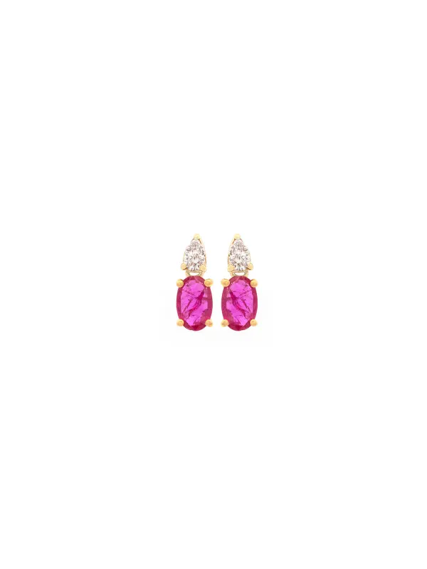 0.80ct Diamond Ruby 18K Gold Earrings sold by Wish Fine Jewelry