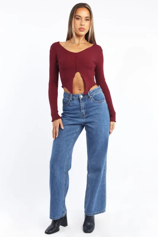 Denim Straight Jeans High Rise sold by Ally Fashion
