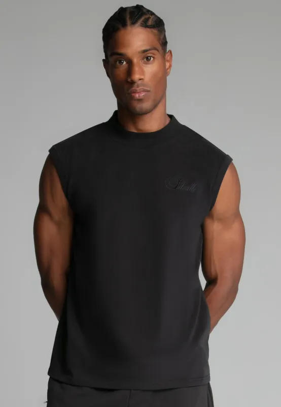 Black Sleeveless T-Shirt sold by Siksilk