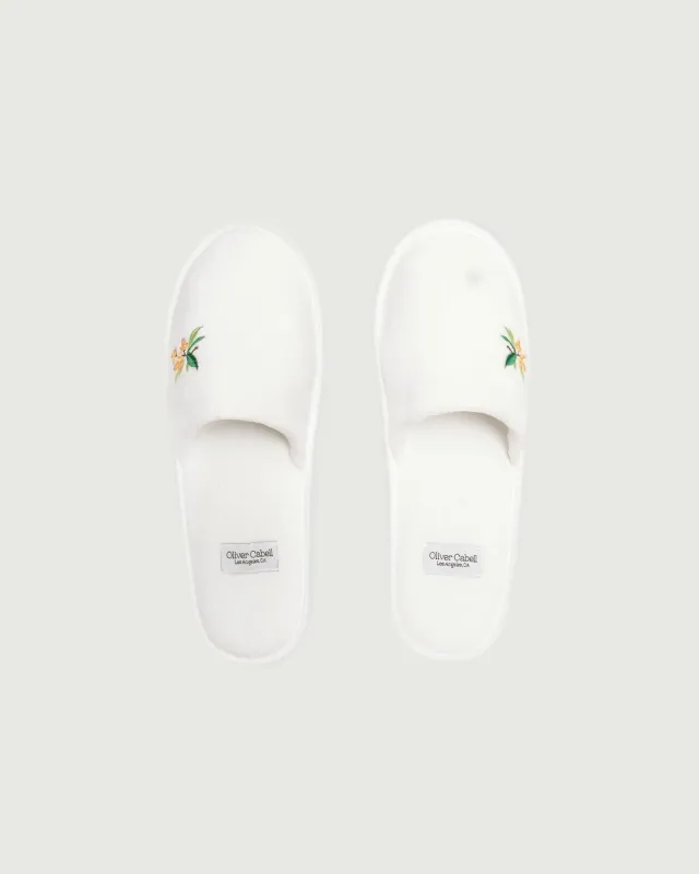 LA Capsule Terry Cloth Slippers | Alpine White sold by Oliver Cabell