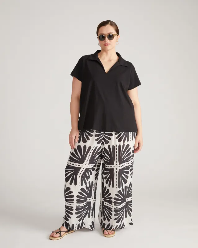Cecile Breton Polo - Black sold by Universal Standard