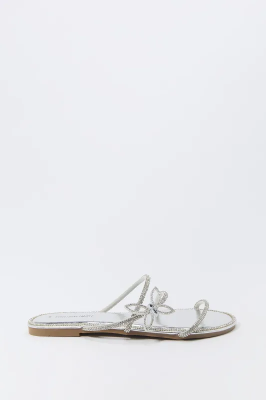 Rhinestone Strappy Butterfly Sandal sold by Urban Planet