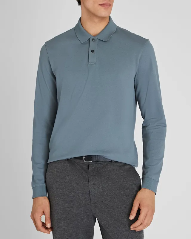 Long Sleeve Clean Piqué Polo sold by Club Monaco