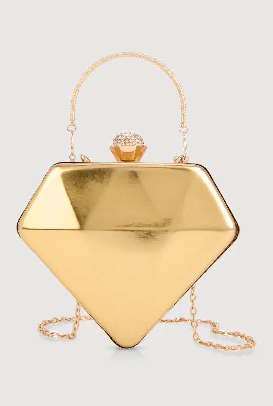 Rhinestone Studded Diamond Convertible Crossbody Handbag sold by Rainbow