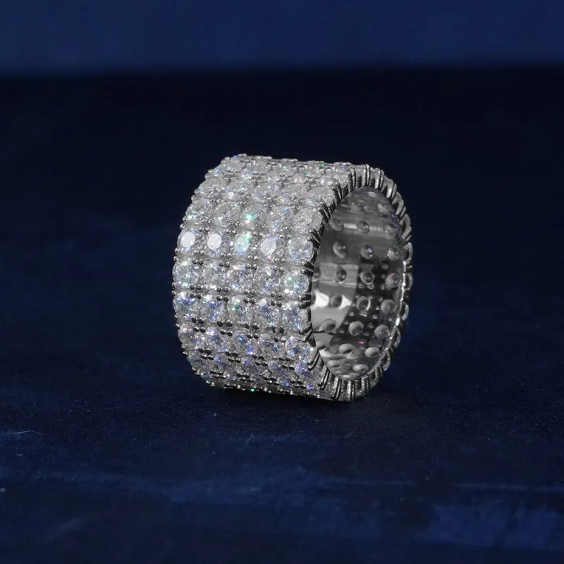 Moissanite Diamond 5-Row Ring sold by Ghetluxe