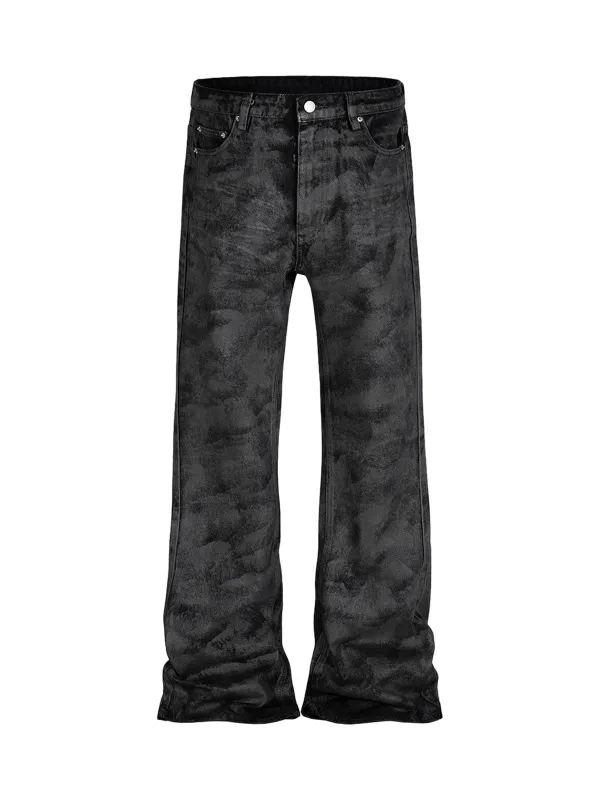 Retro Hand-Brushed Glitter Flare Jeans sold by Thesupermade