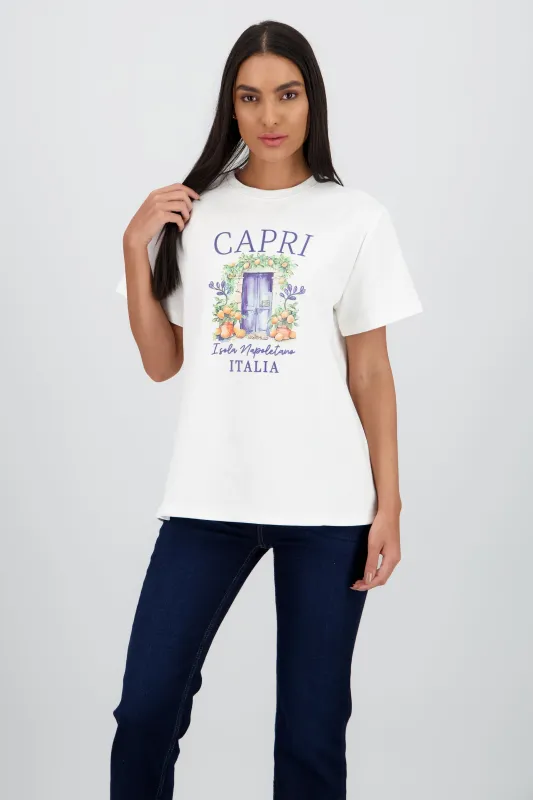 Playera manga corta estampado capri sold by Shasa