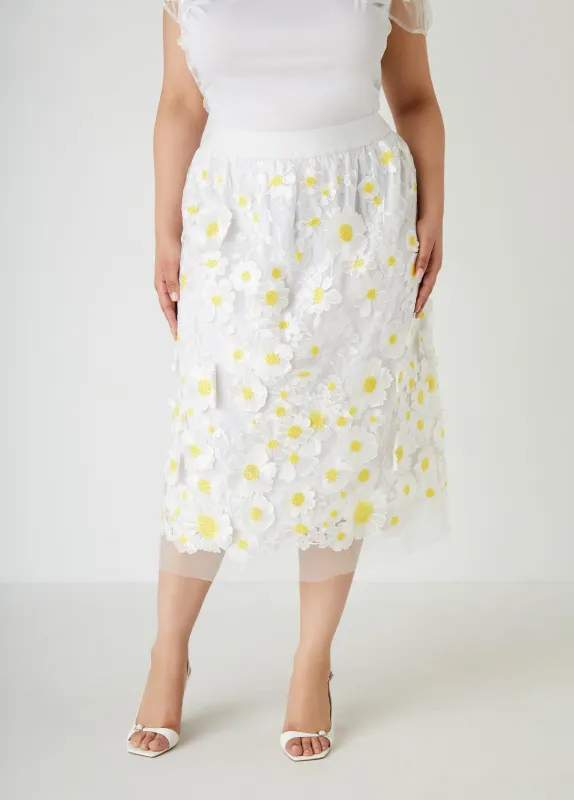 Floral Applique Embroidered Skirt sold by Ashley Stewart