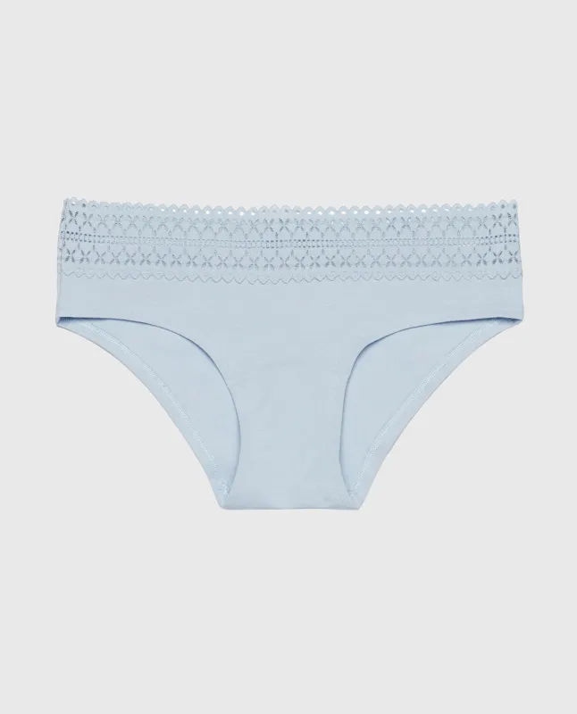 Hipster Panty with Lace Trim in Subdued Blue sold by La SENZA