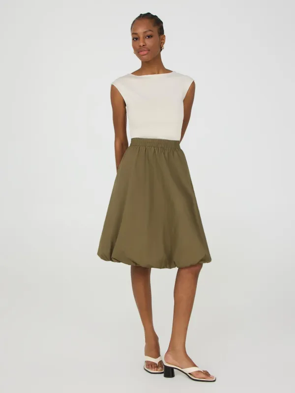 Bubble Hem Cotton Skirt sold by Suzy Shier