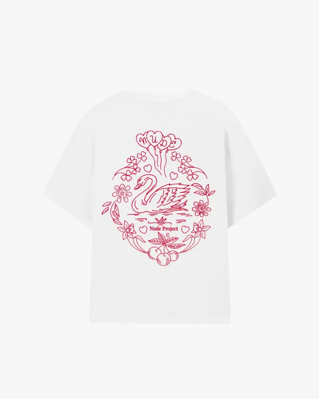 Swan Garden Tee White sold by Nude Project