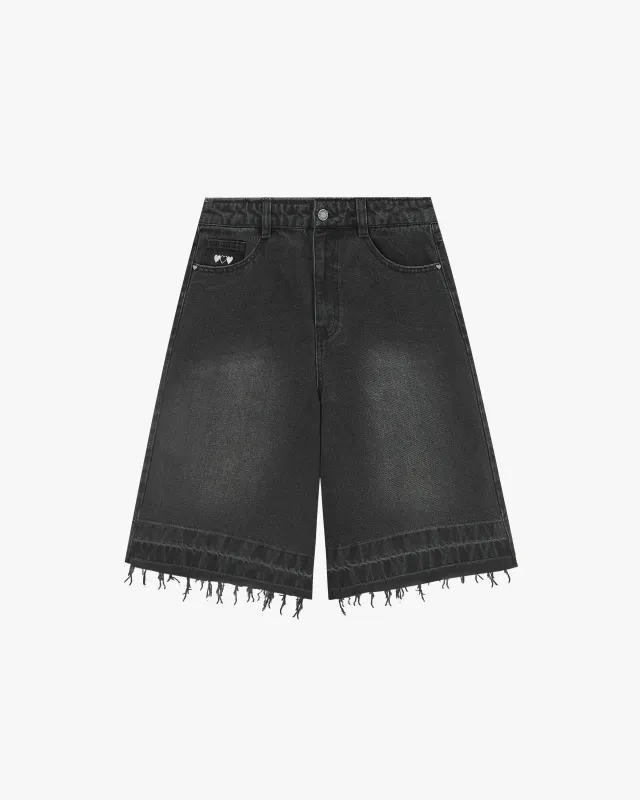 Old Baggy Denim Shorts Black sold by Nude Project