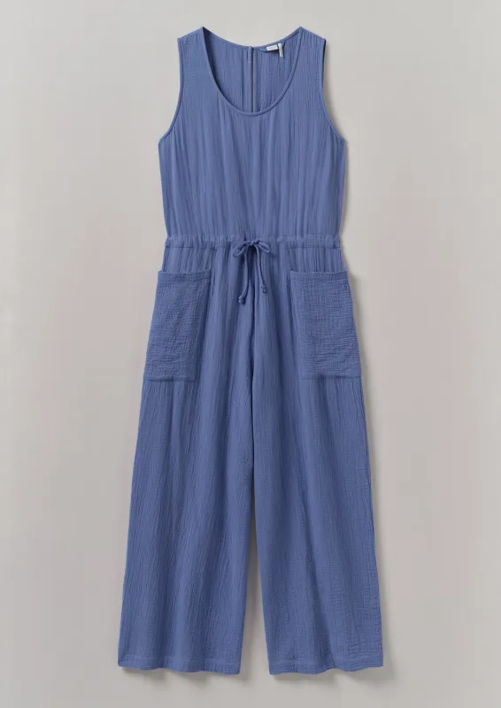 Crinkle Cotton Gauze Jumpsuit | Cornflower sold by TOAST