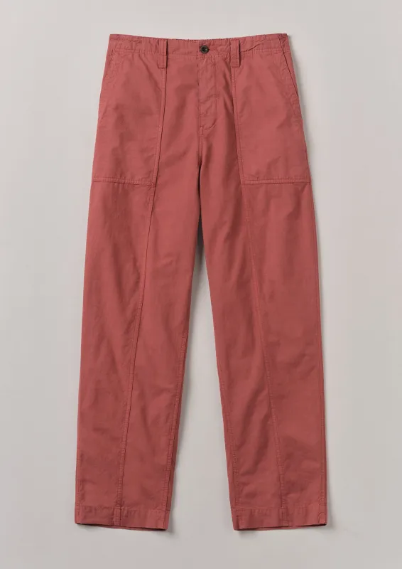 Cotton Linen Workwear Trousers | Red Brick sold by TOAST