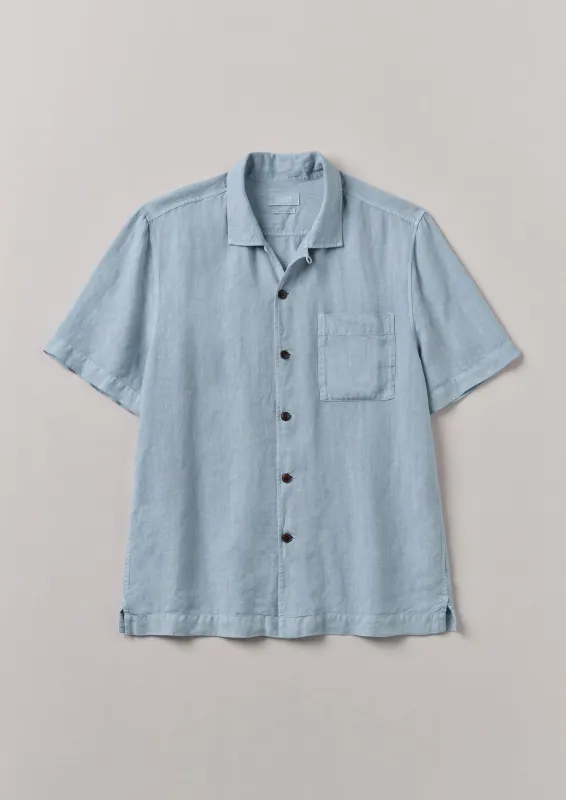 Linen Short Sleeve Shirt | Dove Blue sold by TOAST