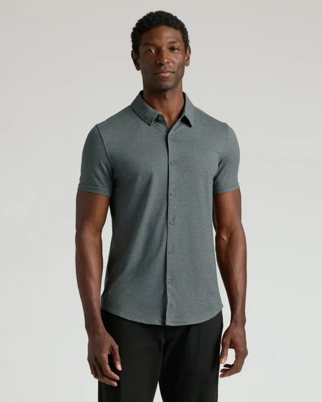 Charcoal Heather Gray Short Sleeve Comfort Knit Shirt sold by True Classic