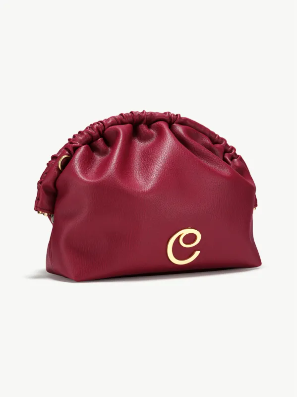 NORMA LARGE CLUTCH <br> Grape Leather - Burgundy sold by Under Her Eyes
