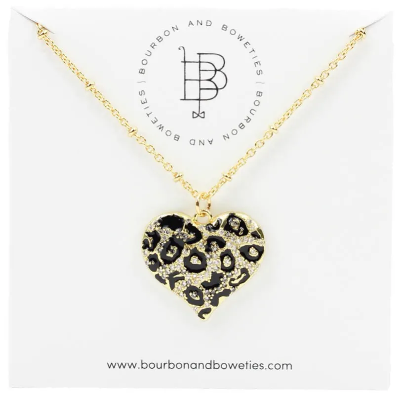 The Cheetah Heart Necklace sold by Bourbon and Bowties