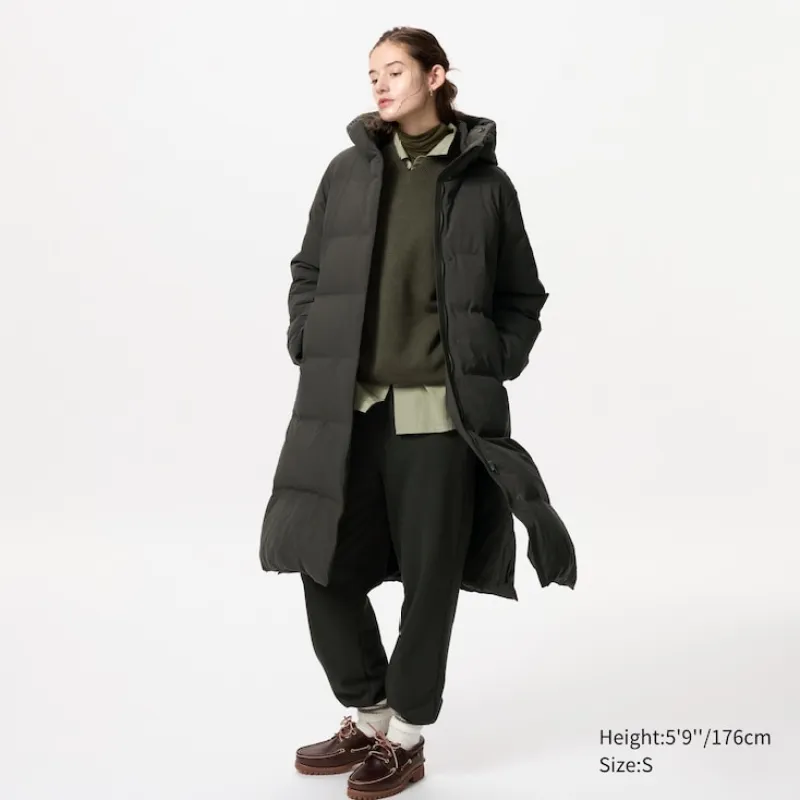 Uniqlo - Seamless Down Long Coat - Green - XS sold by Uniqlo