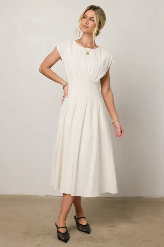 Isla Midi Dress in Off White sold by bohme