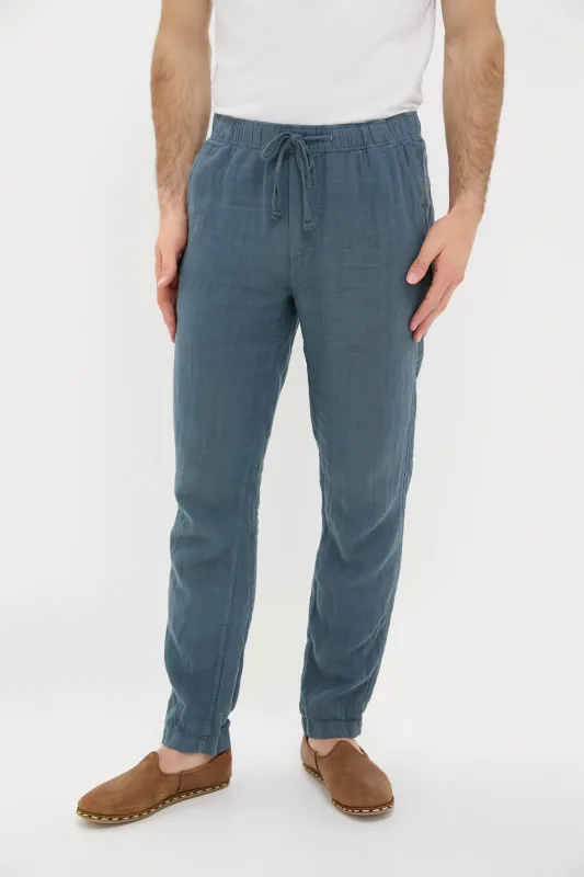 Look Out Navy Linen Drawstring Pant sold by Tuckernuck
