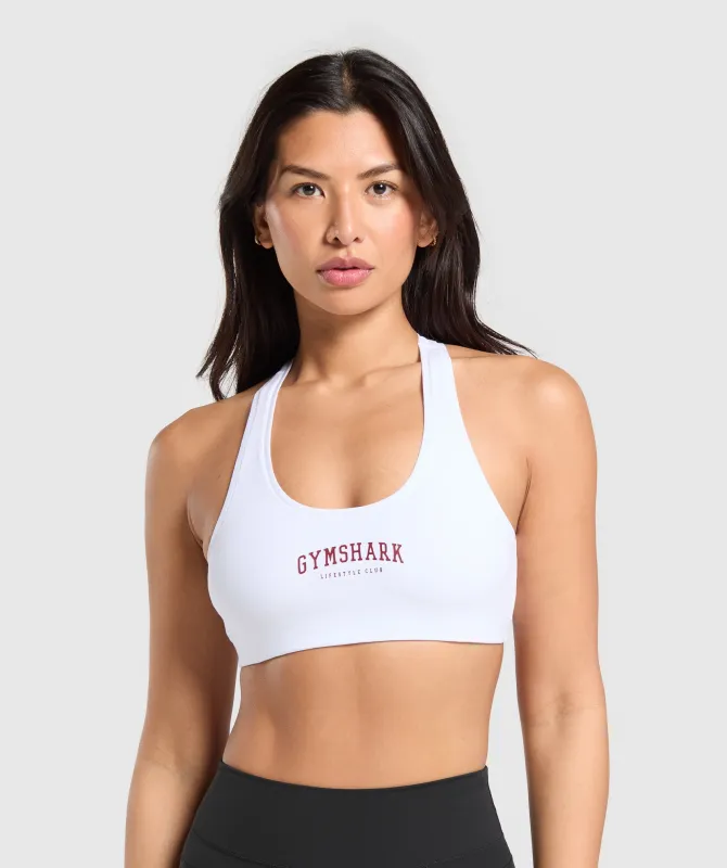 Gymshark Lifestyle Club Cotton Bralette - White sold by Gymshark