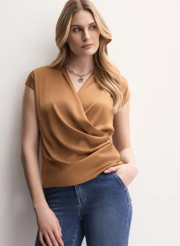 Satin Wrap-Over Top sold by Melanie Lyne