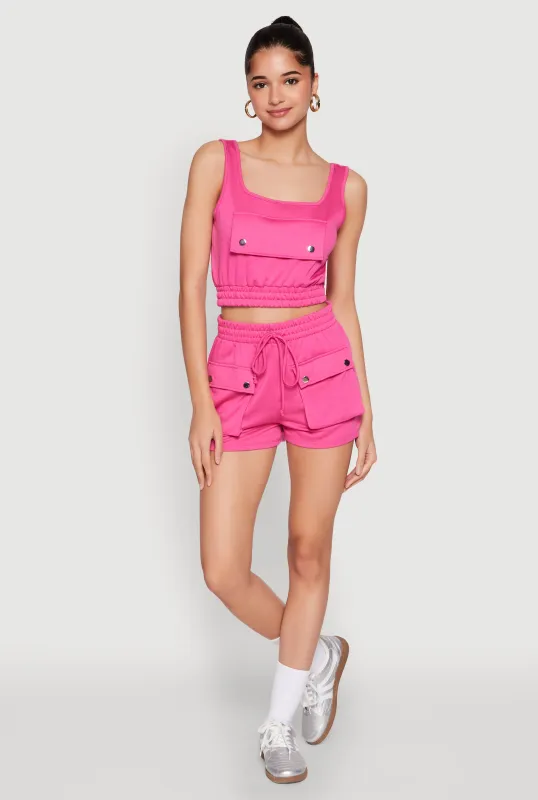 High Waist Cargo Pocket Sweatshorts sold by Rainbow