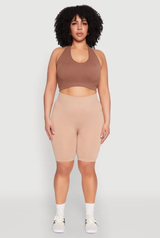 Plus Size Seamless High Waist Bike Shorts sold by Rainbow
