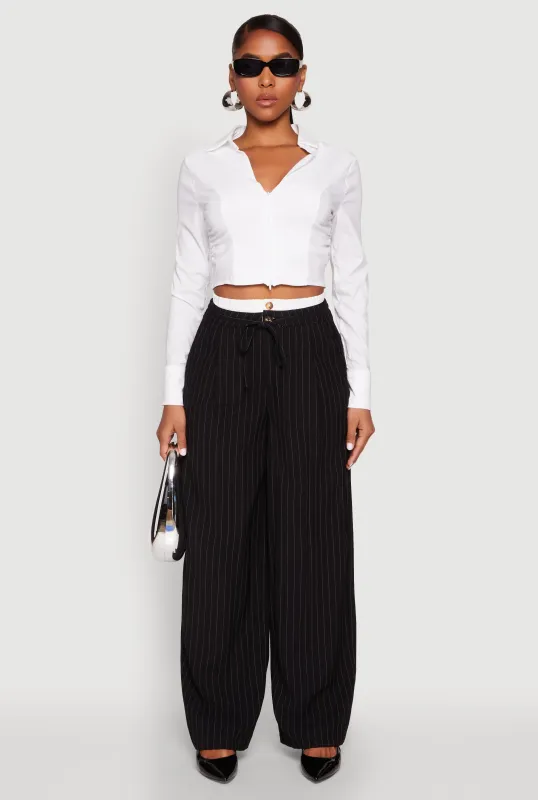 Iris Zip Front Cropped Shirt sold by Rainbow