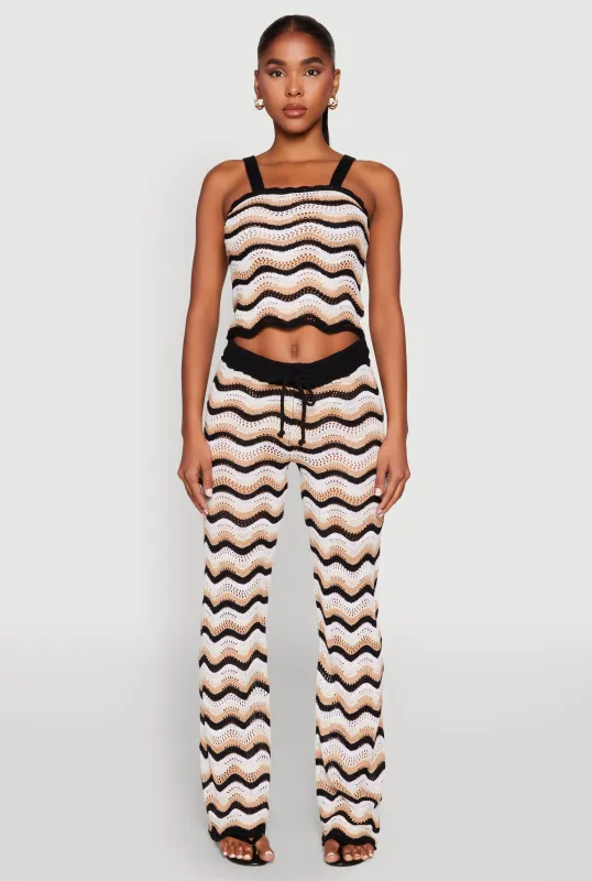 Wavy Striped Crochet Pants sold by Rainbow