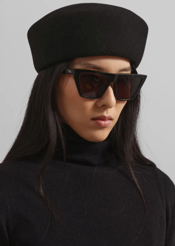 Garbo Pillbox Hat - Black sold by Frankie Shop