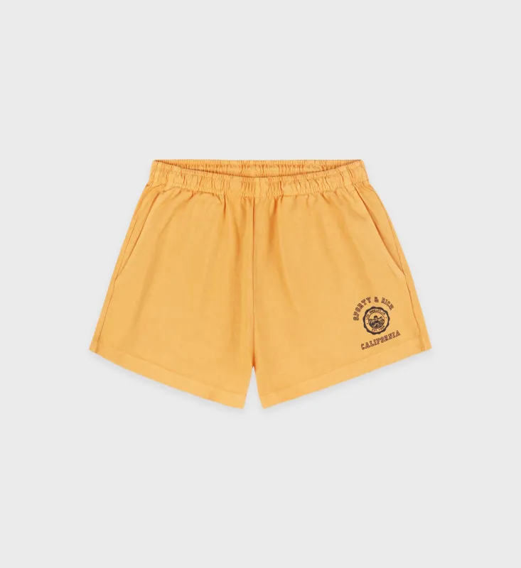 California Emblem Disco Short - Faded Gold sold by Sporty and Rich