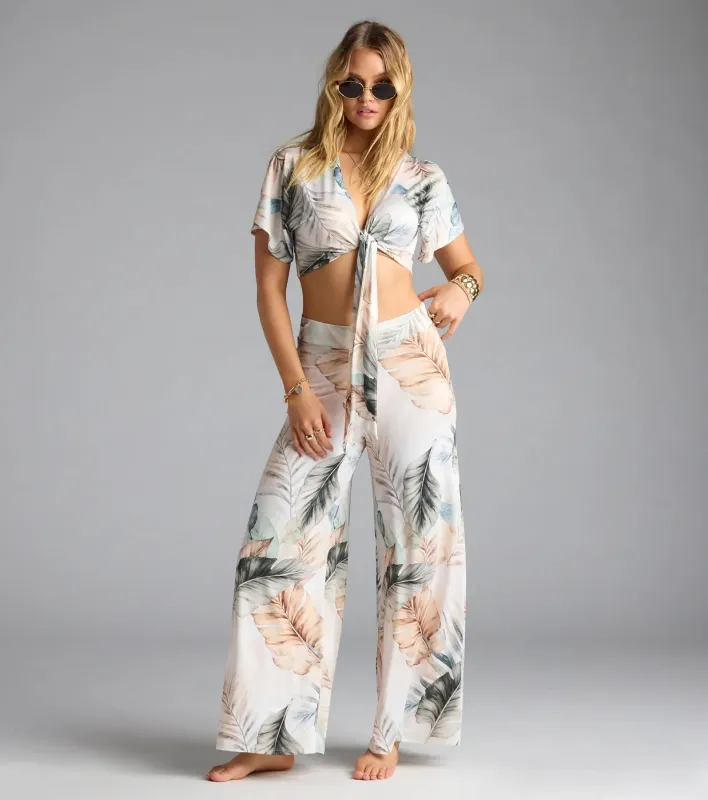 Mornings In Tulum Tropical Wide-Leg Pants sold by Windsor