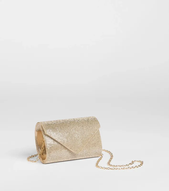 She's Ready Rhinestone Mesh Clutch sold by Windsor