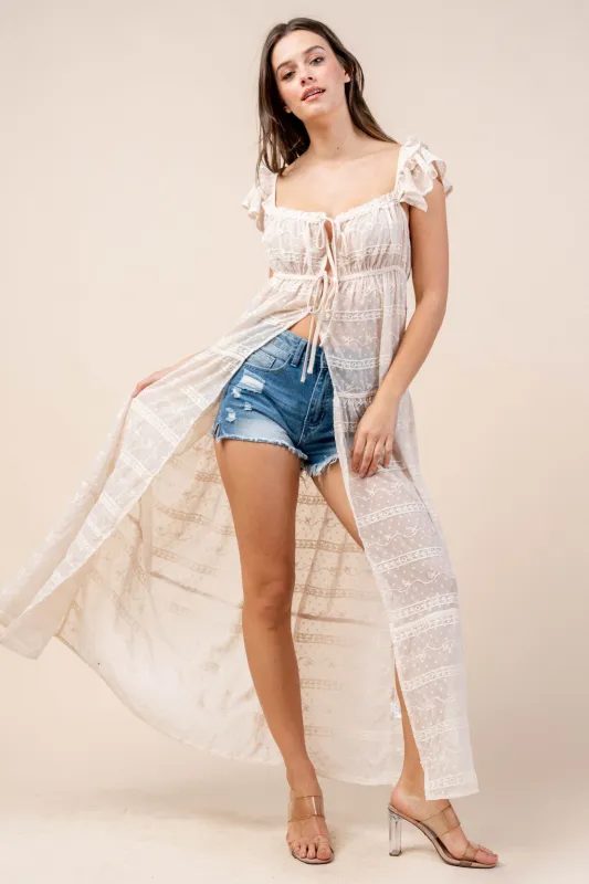 CT10403K / SWISSDOT CHIFFON WITH EMBROIDERED TOP sold by privy