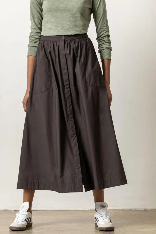 Poplin Button Front Skirt sold by Lilla P