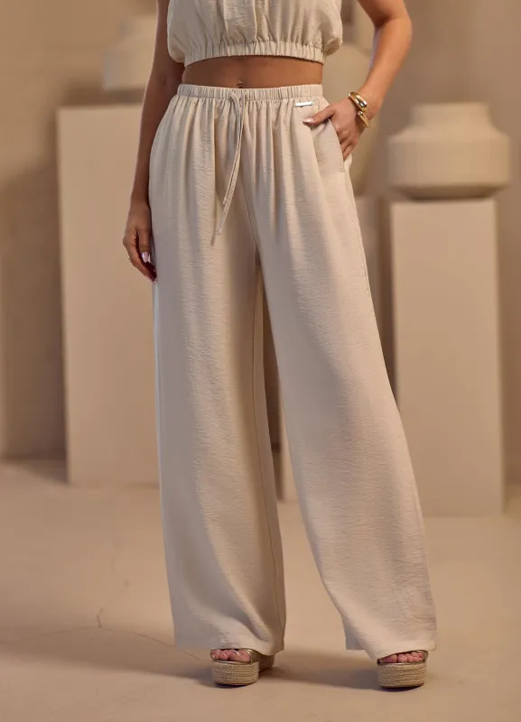 Gym King Signature Woven Trousers - Warm Linen sold by The Gym King