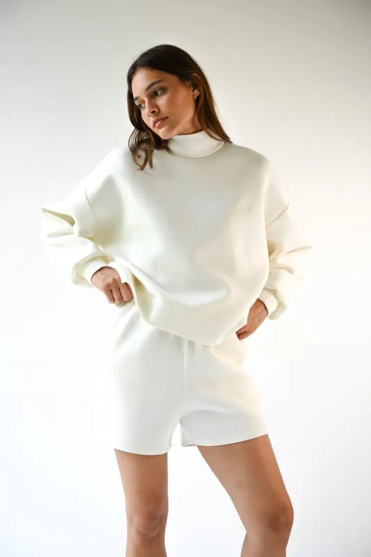 Maya Knit Neoprene Pullover — Offwhite sold by YLLW