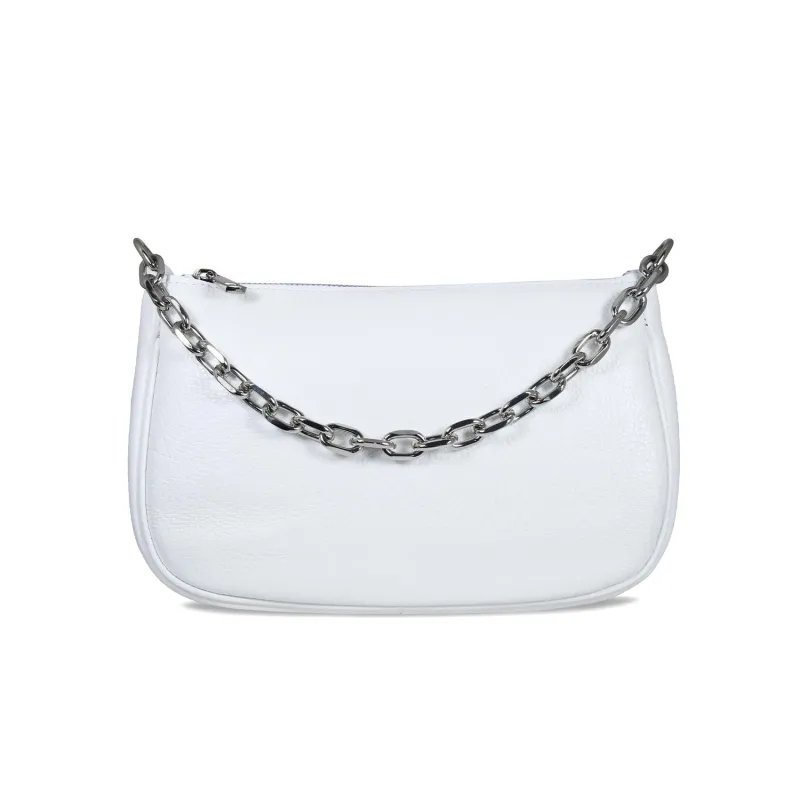 Swing: White Leather & Silver sold by Sole Bliss