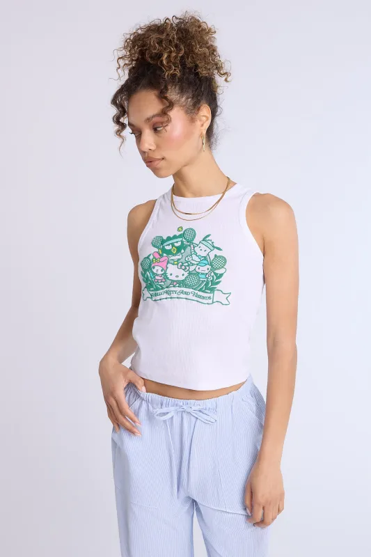 Hello Kitty Sports Graphic Ribbed High Neck Tank Top sold by Bluenotes