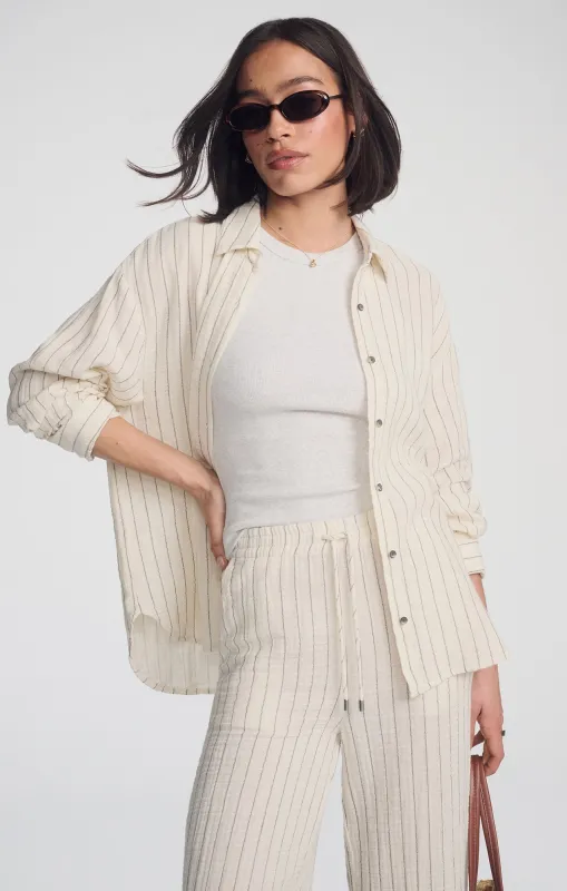 DOUBLE FACE LONG SLEEVE SHIRT IN GREY STRIPE sold by Mavi