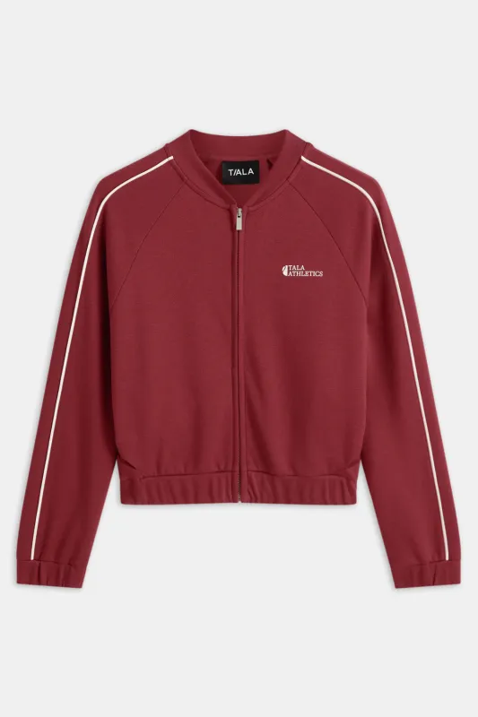 Contrast Piping Track Jacket - Vintage Red sold by TALA