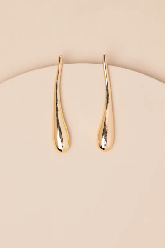 Voguish Destiny Gold Drop Earrings sold by Lulus