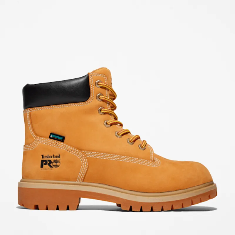 Timberland Women's Direct Attach 6" Steel Toe Waterproof Work Boot in Wheat sold by Timberland