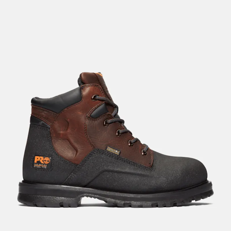 Timberland Men's PowerWelt 6" Steel Toe Waterproof Work Boot in Dark Brown sold by Timberland