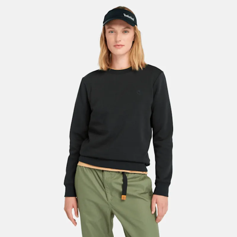 Timberland Women's Exeter River Brushed Back Crewneck Sweatshirt in Black sold by Timberland